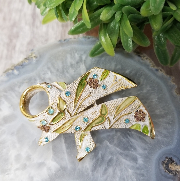 Vintage enameled signed BSK brooch - Picture 6 of 8